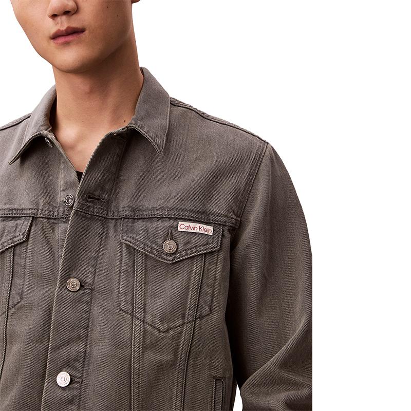 Calvin Klein American Style Retro Minimalist Lapel Denim Jacket Unisex jackets 4LF760G