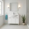 Freestanding Bathroom Cabinet with Washbasin 75 Solid White Mea
