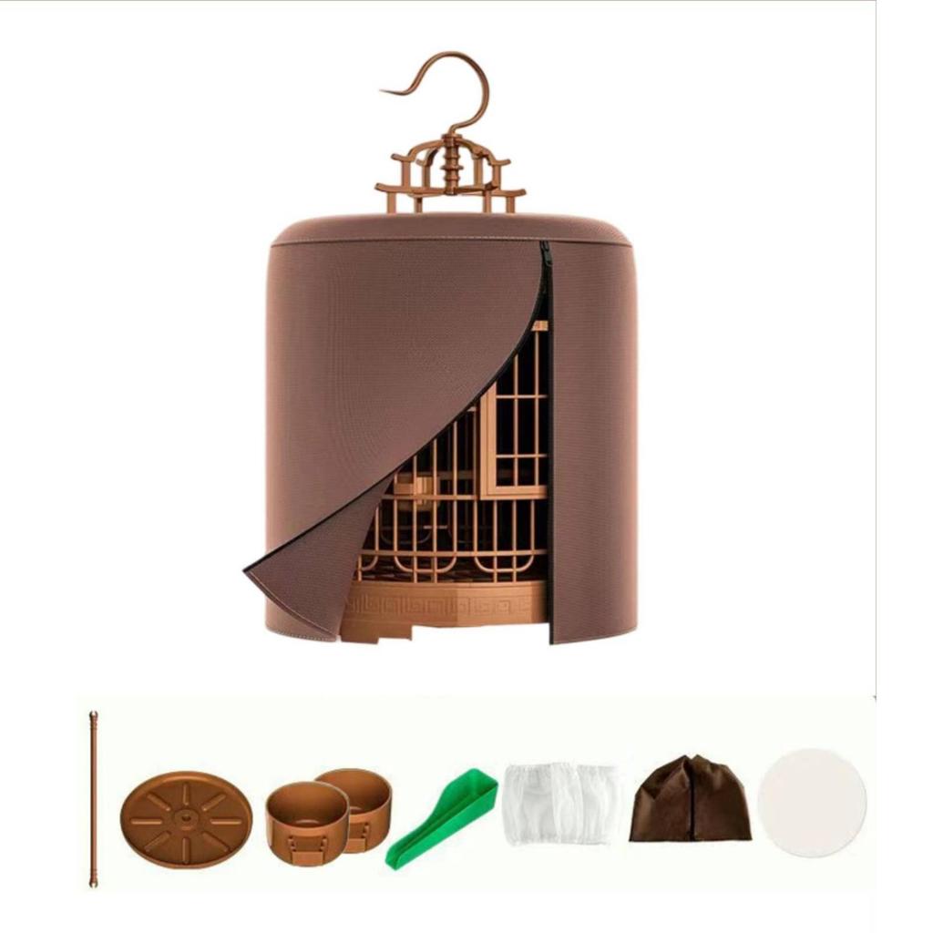 Round Bird Cage Easy-Clean with Hanging Hook Compact for Home