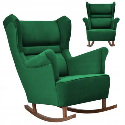 Zoja Rocking Chair, Scandinavian, Family Mebl, Green Velvet, Velvet