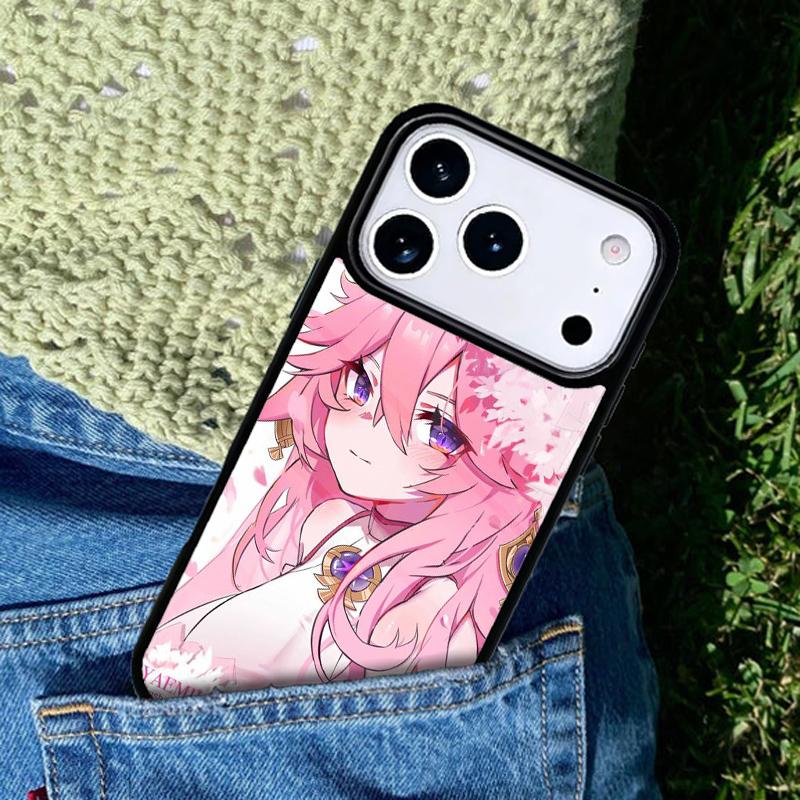 Genshin Impact Yae Miko Phone Case Cover Compatible with for IPhone 17air 16e 15 14 13 12 11Pro Max 17 Air