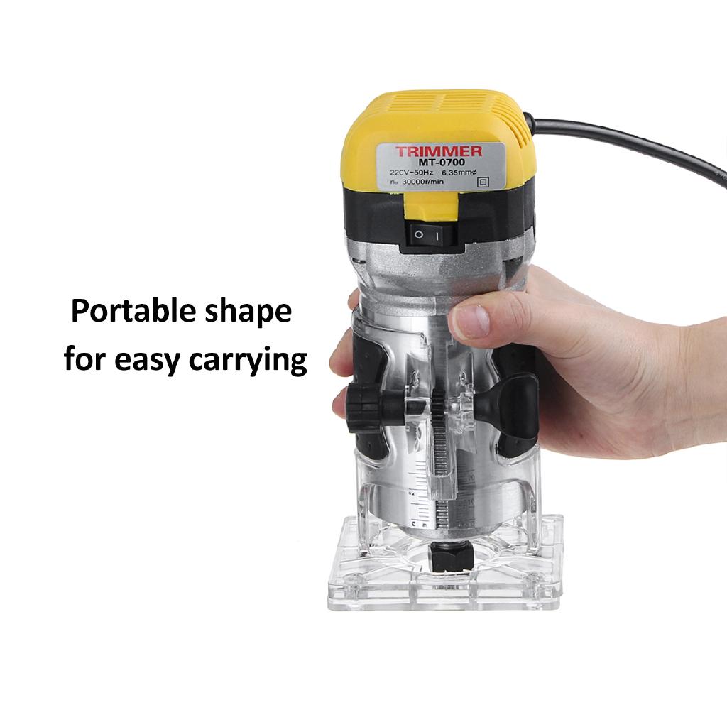 220V Electric Hand Trimmer Wood Router 2200W 6.35mm Woodworking Laminator Carpentry Trimming Cutting Carving Machine