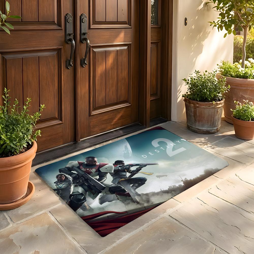 Floor Mat Soft Flannel Rug Non-Slip Absorbent Mat for Bathroom Bedroom Home Decor D-Destiny
