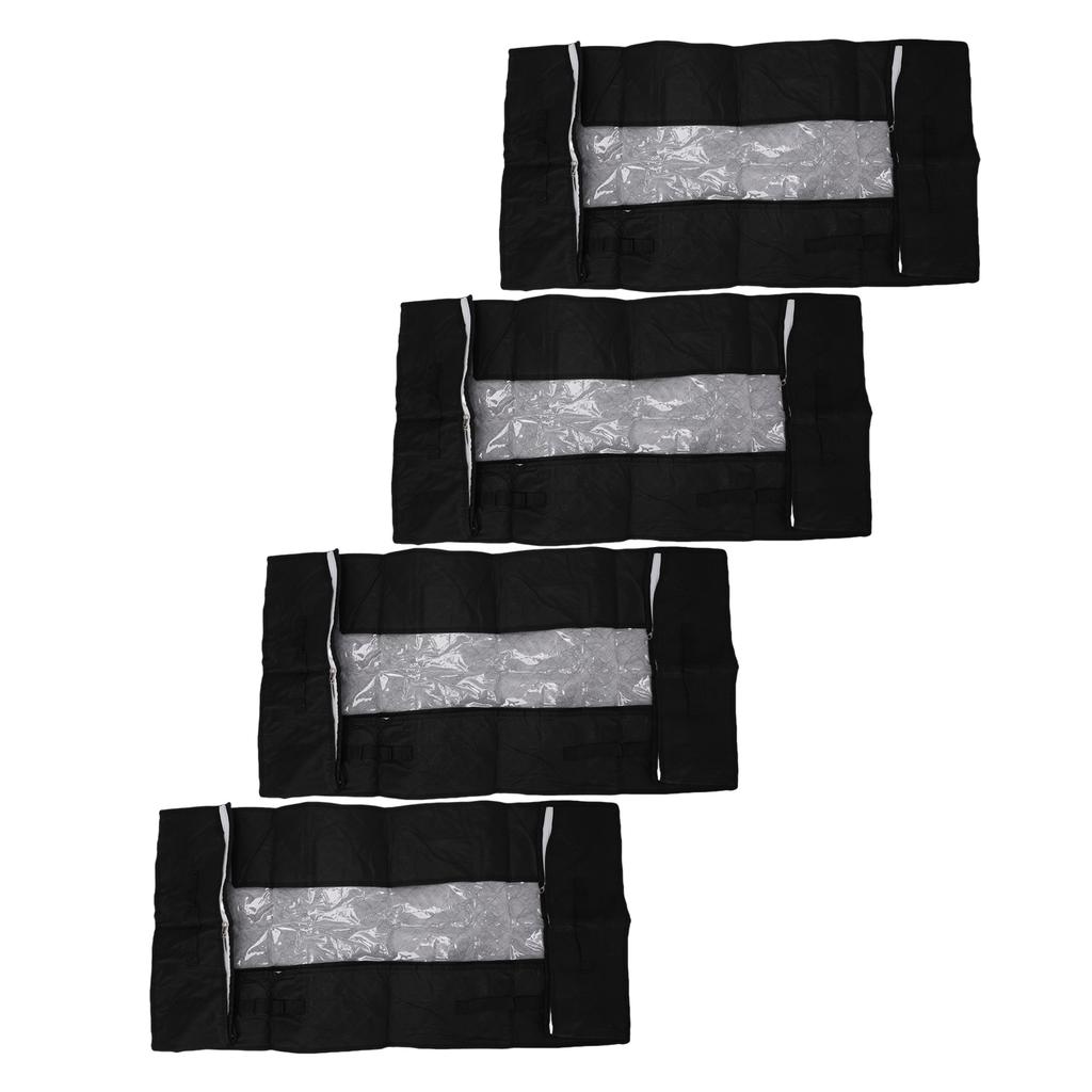 4PCS Under Bed Storage Box 90L Non Woven Foldable Underbed Storage Containers with Clear PVC Window for Clothes