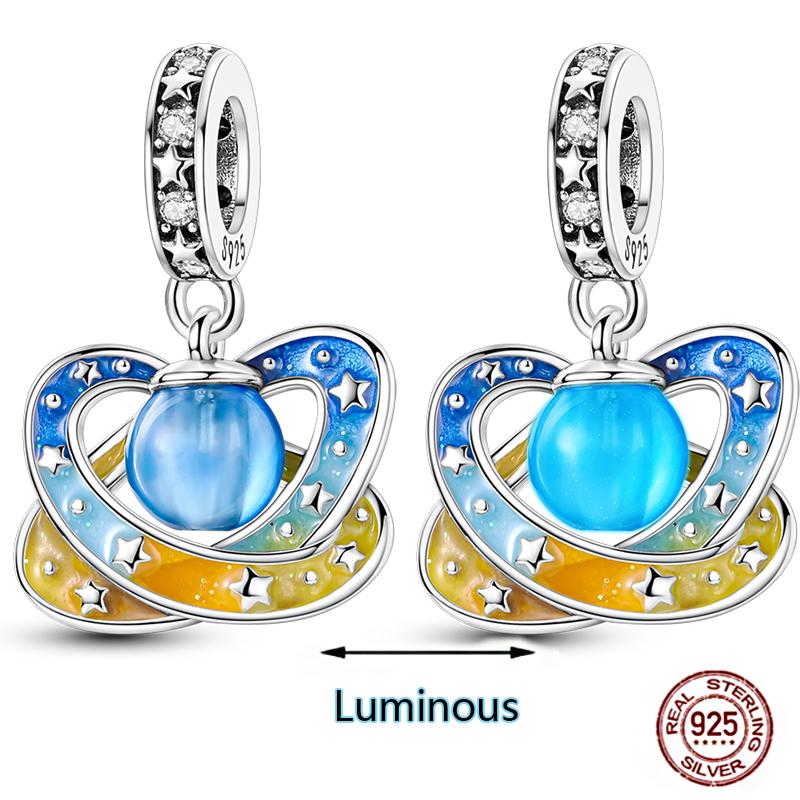 Blue Series Charms Plata Copper Evil Eye Moon Airplane Dolphin Sea Turtle Love Mini Beads For Bracelet Diy Jewelry