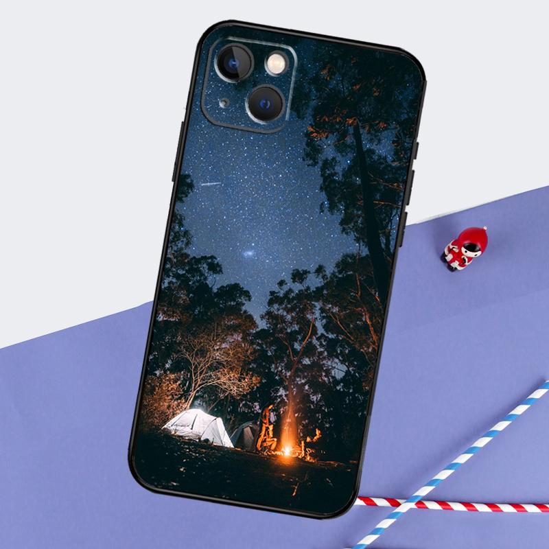 Camping Nature Phone Case For iPhone 16 15 Pro Max 12 13 Mini 11 14 Pro Max XR 16 15 Plus 16e Cover Coque