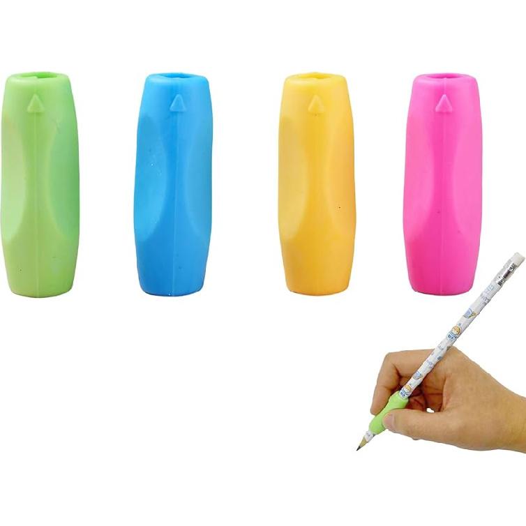 Pencil Grips for Kids Handwriting,Silicone Children Pencil Holding Practictise Device for Correcting Pen Holder Postures Correction Tools (4Pcs)