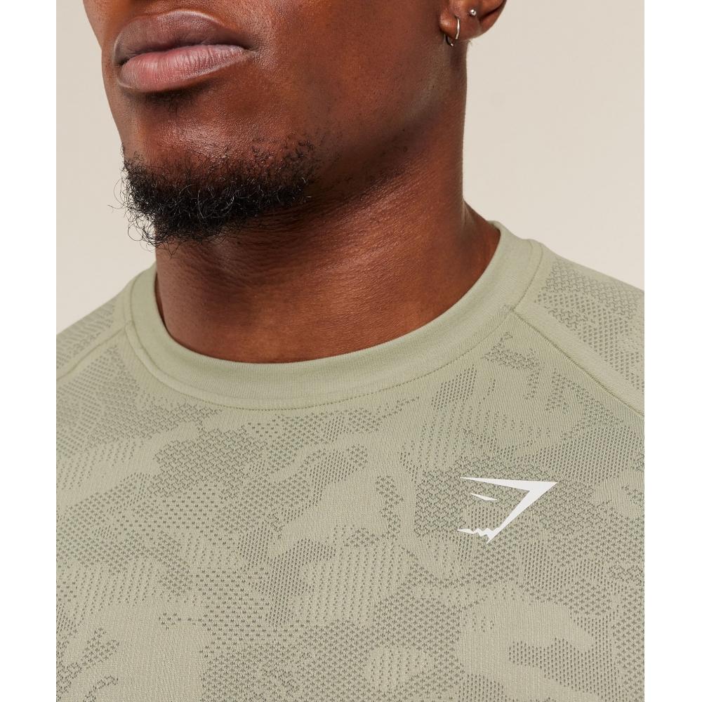 Gymshark Geo Seamless T shirT Haze Green    uniT Green A5a2d Edd1