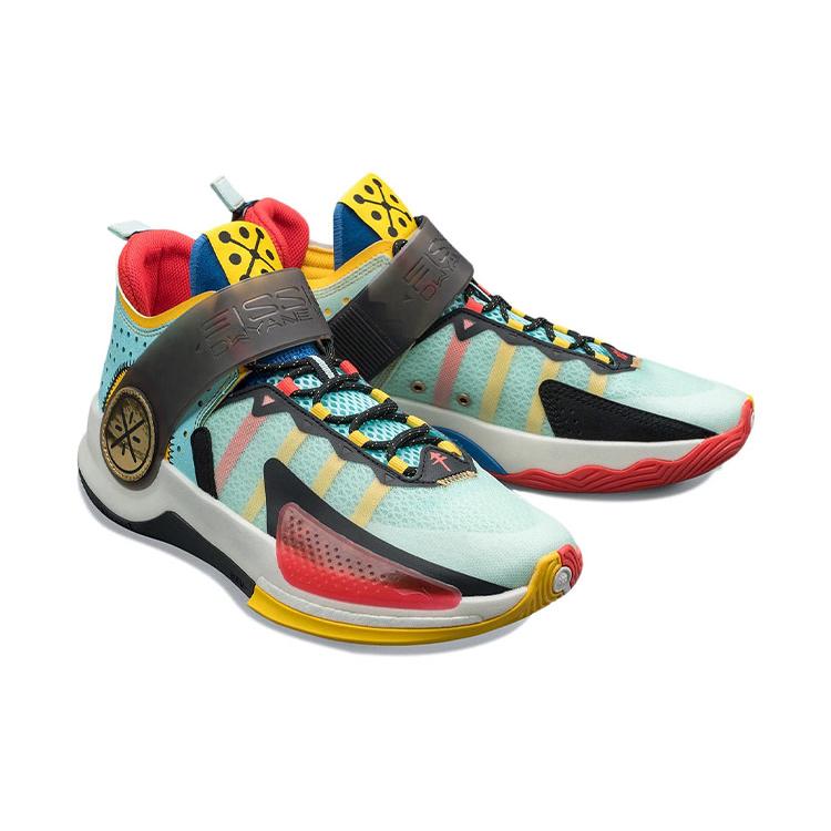 Li Ning Wade Fission 7 Comfortable Cushioning Slip Resistant Abrasion Resistant Mid Top Basketball Shoes Men's Blue ABPR025-5