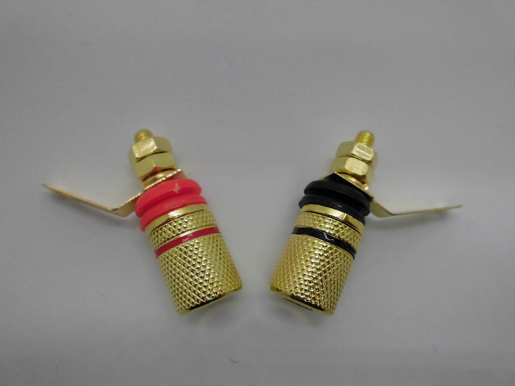 Speaker Terminal Red and Black pieces Banana Plug Audio Stereo k-cocochi Gold-Plated Pins, 3.45cm, (10 each, 20-piece set), Compatible,