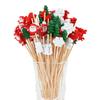 50/100Pcs Christmas Bamboo Skewer Cocktail Picks Cupcake Topper Disposable Food Dessert Toothpicks New Year Party Decor Supplies