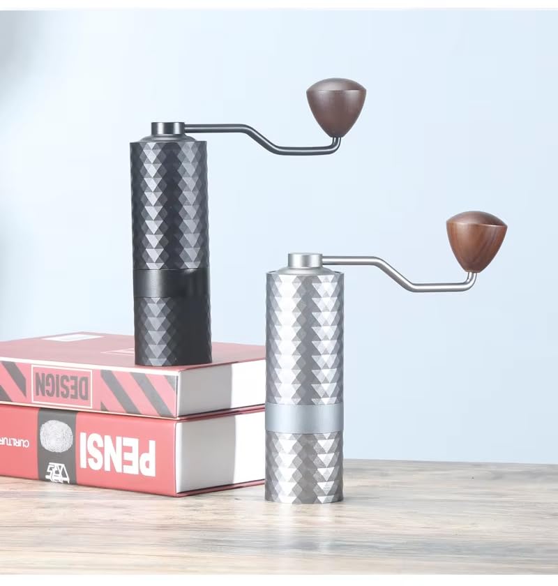Zmart Manual Coffee Grinder, CNC Stainless Steel Diamond, Adjustable Grind Size, Ceramic Blades, Adjustable Grind Size for Coarse, Medium, and Fine
