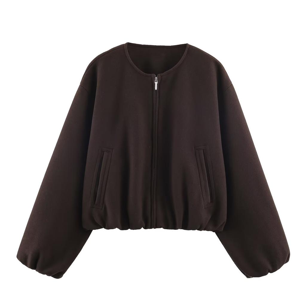 Foreign Trade Autumn and Winter New Women's Clothing European and American Style Fashion Versatile Soft Pilot Long-sleeved Jacket