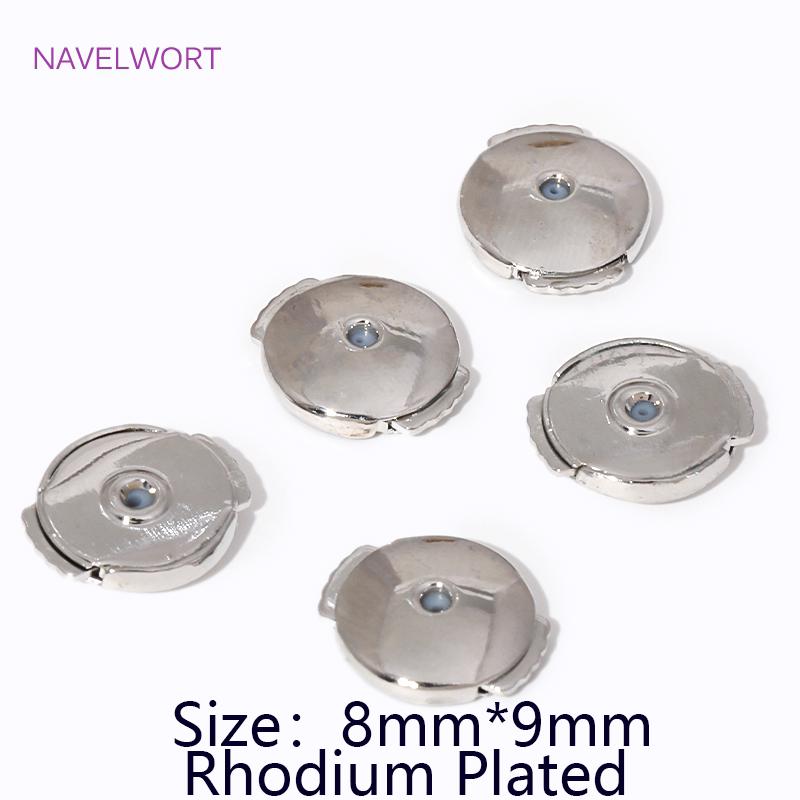 4/8PCS 18K Gold Plated Brass Round Earring Back Stopper,Accessories For Earrings,For Jewelry Making Supplies DIY Earring Making