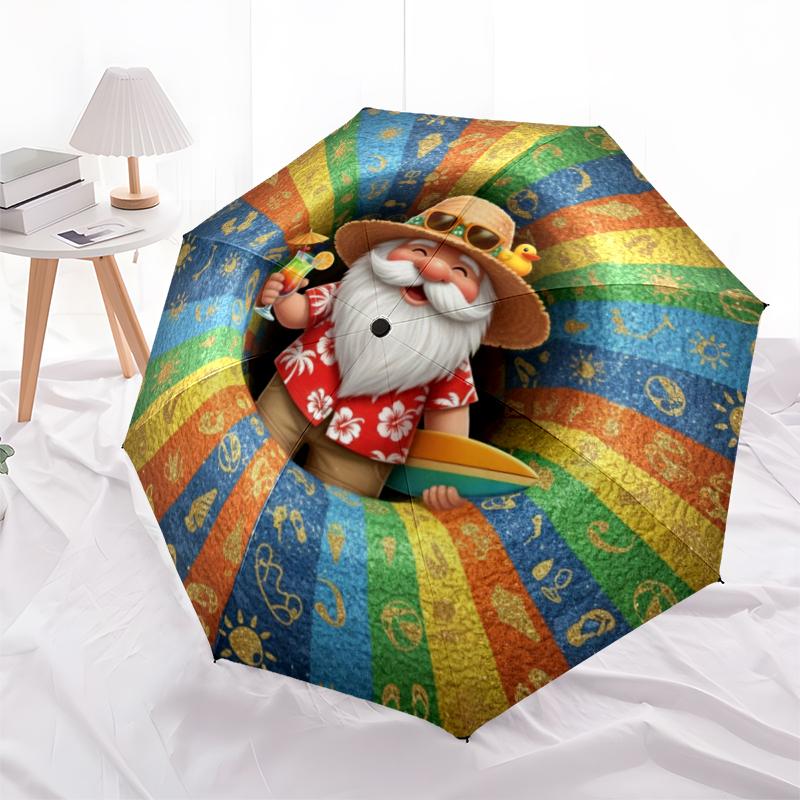 1 PC Automatic Folding Umbrella - Cartoon Pattern, Portable & Foldable Design with 8 Ribs, Christmas Birthday Gifts