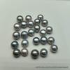 7-8mm White Hanadama Mantou Bead Freshwater Pearl Half-Drilled Beads for DIY Earrings and Rings.