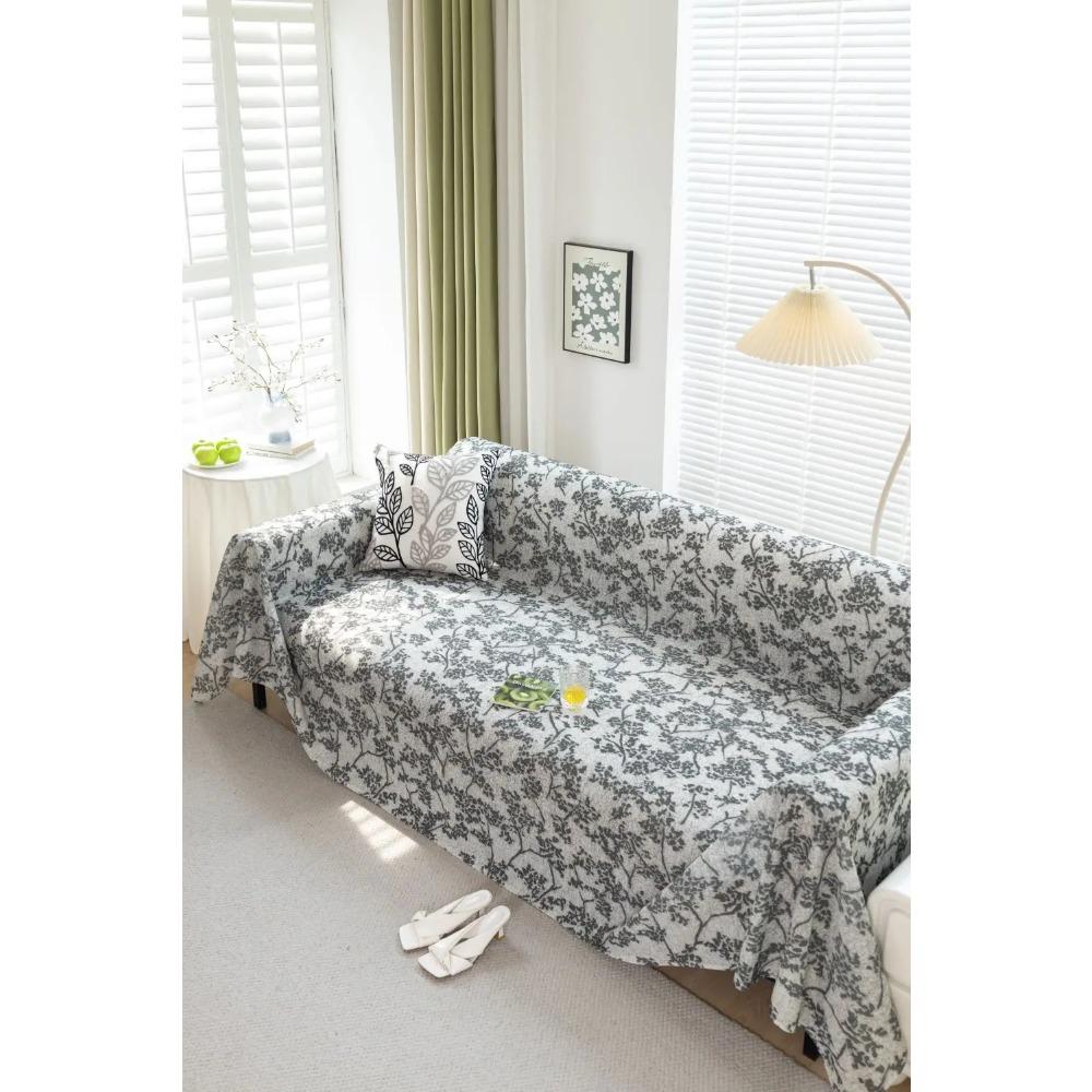 Ice Silk Flower Sofa Cover Blanket Non-slip Sofa Towel Living Room Furniture Decor Tapestry Couch Cover Universal Sofa Towel