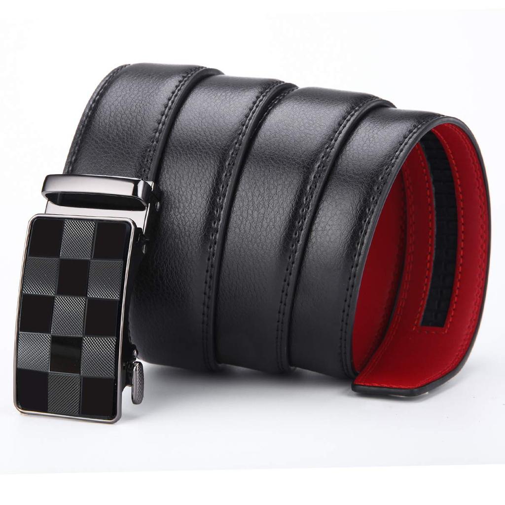 XsFireCow Plus Size Stylish Long Belt with and No Perfect for Business 130cm Men's Belt, Auto-Lock Holes, Suits, (Black-15)