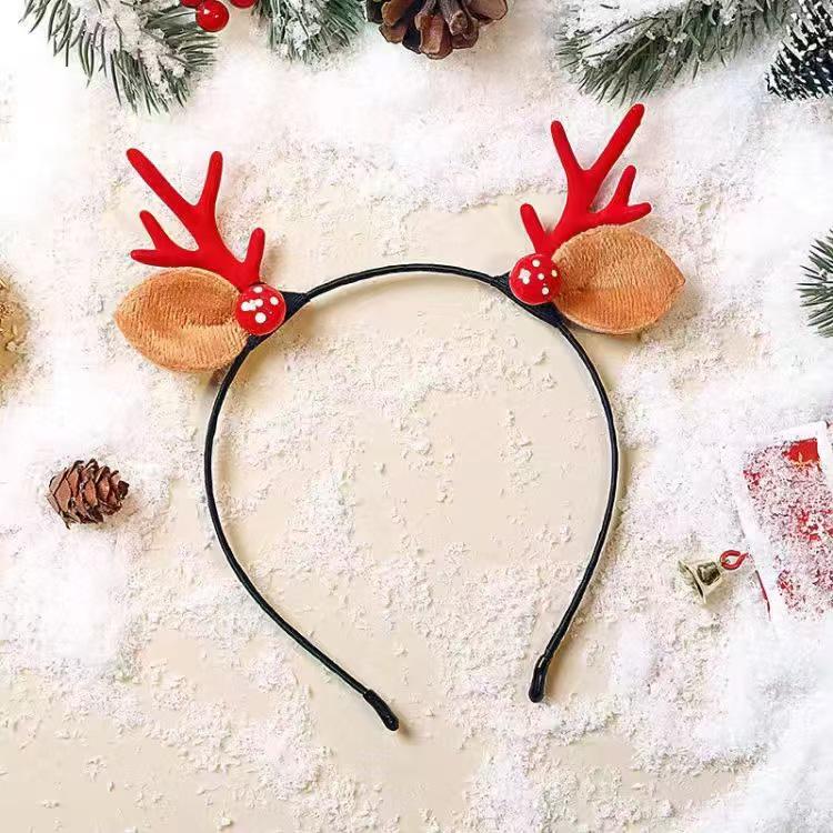 Christmas Elf Antler Bell Headband - Festive Cartoon Fairy Style for Holiday Parties