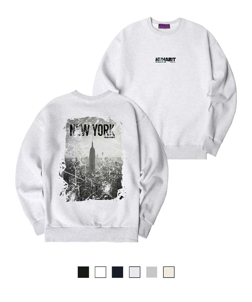 NUHABIT New York City Oversized Fleece-Lined Sweatshirt (Som4-4Nh1228)