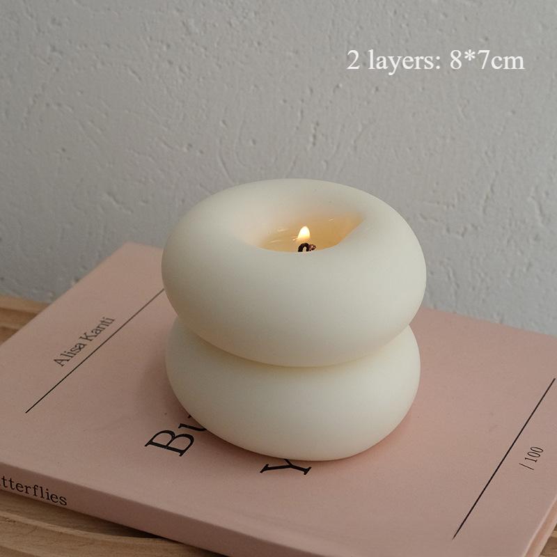 Donut Circles Aromatherapy Candles Creative Home Candles Home DecorationDecoration Bedroom Flameless Romantic Birthday Gift Wax