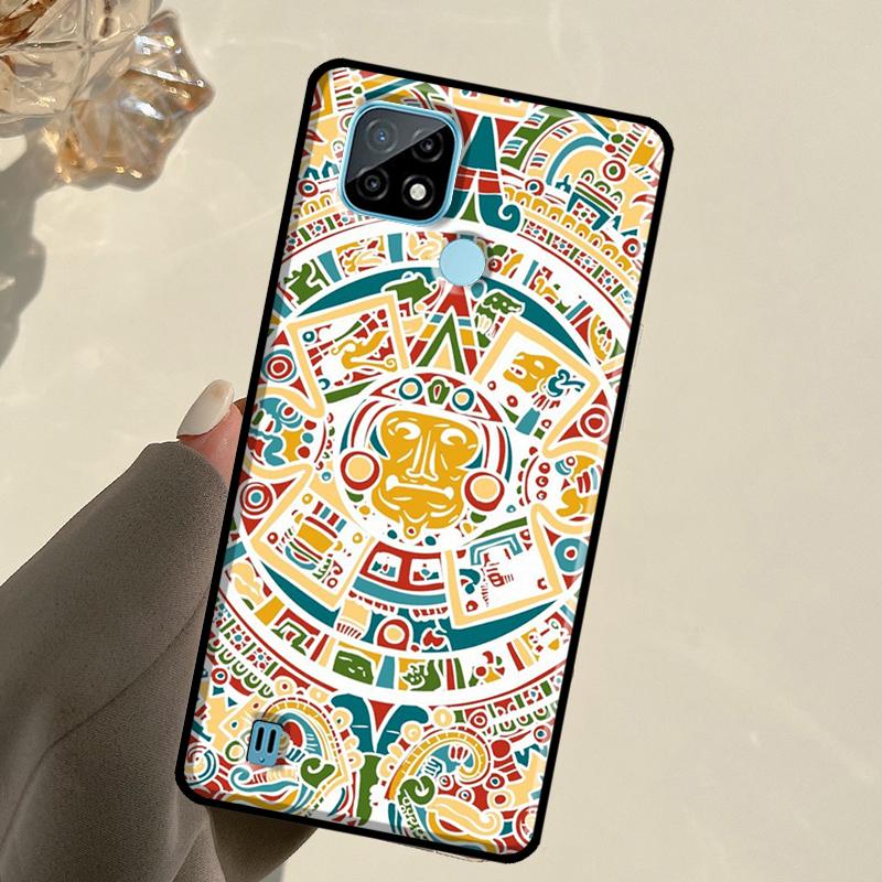 Aztec Calendar Mayan Native Stone For Realme 13 11 10 12 14 Pro Plus GT 5 6 6T GT7 Pro C67 C61 C53 C51 C21Y C25S C75 C55 Case