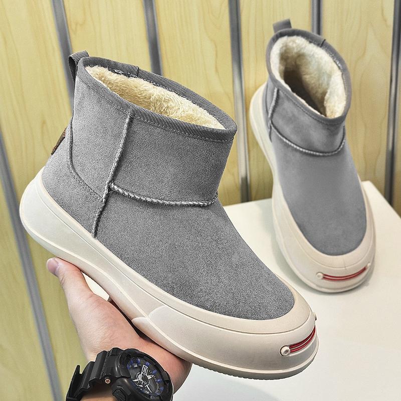 Fashion Fashion Versatile Ankle Boot 2024 New Warm Cotton Shoes Comfort Non Slip Men Shoes High Top Casual Leather Boots Men Casual Shoe
