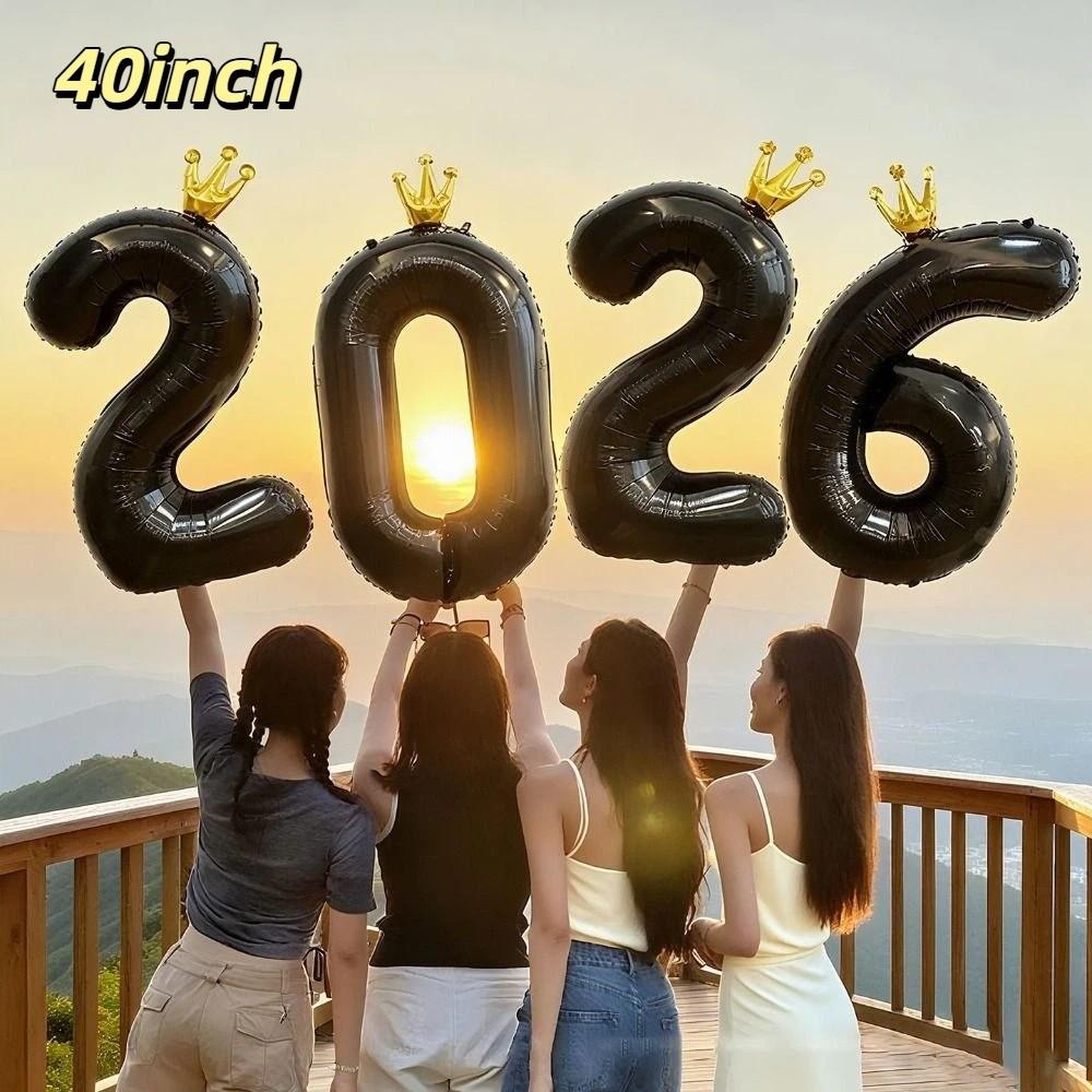 16/32/40inch Alphabet Balloons Lucky Inflatable Digital Balloon Decoration New Year Decoration Happy New Year 2026 cm