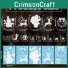 Sticker Christmas Window With Snowflake And Reindeer Pvc Material Festive For