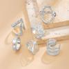 6Pcs/Set Boho Geometric Hollow Irregular Rings Set for Women Gold Silver Color Finger Rings Fashion Party Jewelry Accessories