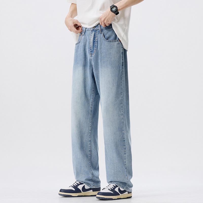 

Мужские джинсы Mingge из лиоцелла тенселя - Лето 2025 Тонкие, прохладные, удобные, свободные брюки прямого кроя Size 36