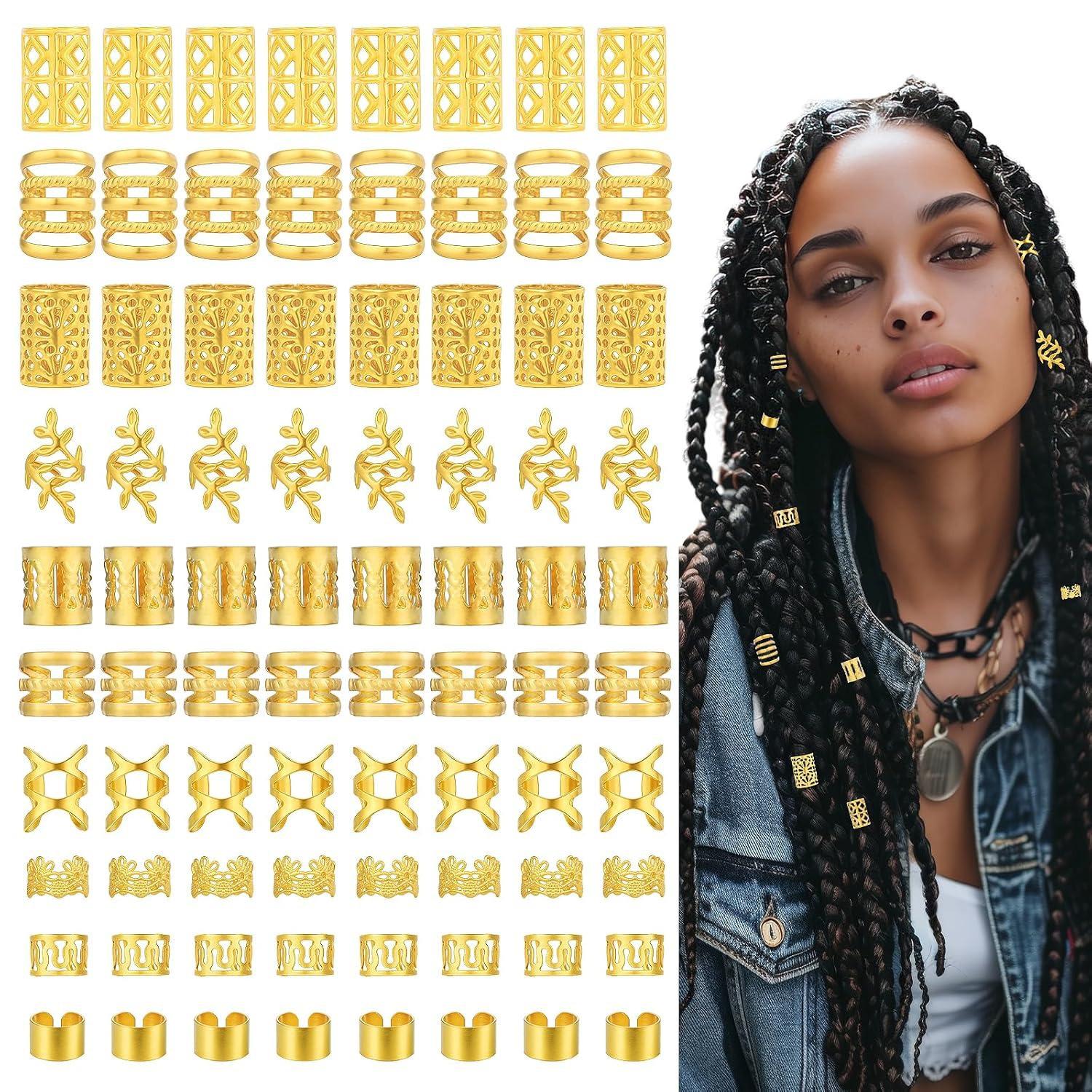 

100PCS Dreadlocks Hair Extension Ring Set - Hollow Hair Ornaments and Accessories золотой