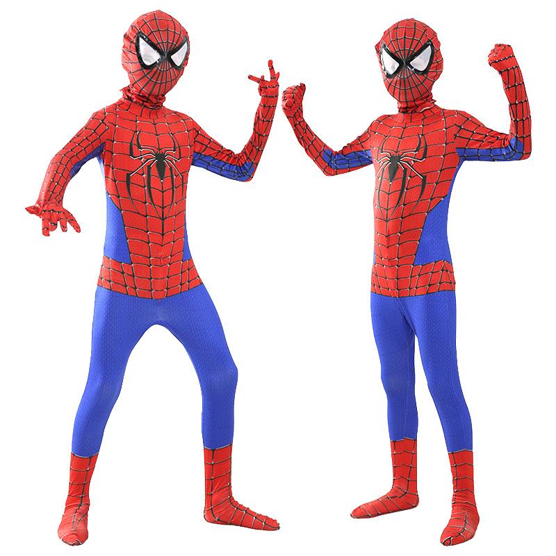 Factory  Halloween Movie Character Costumes Superhero SpiderMan Mask with Headgear Adults Jumpsuit  Milk Silk Fabric