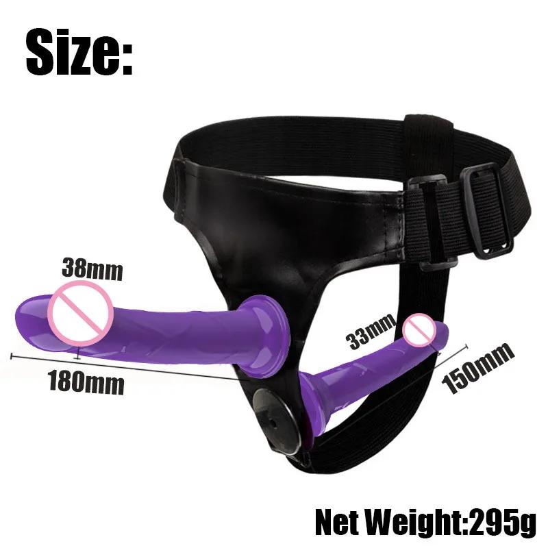 Doppelpenis Doppelendiger Strapon Ultra Elastischer Gurtgürtel Strap-On Dildo Erwachsenen Sexspielzeug für Frau Paar Anal Weicher Dildo