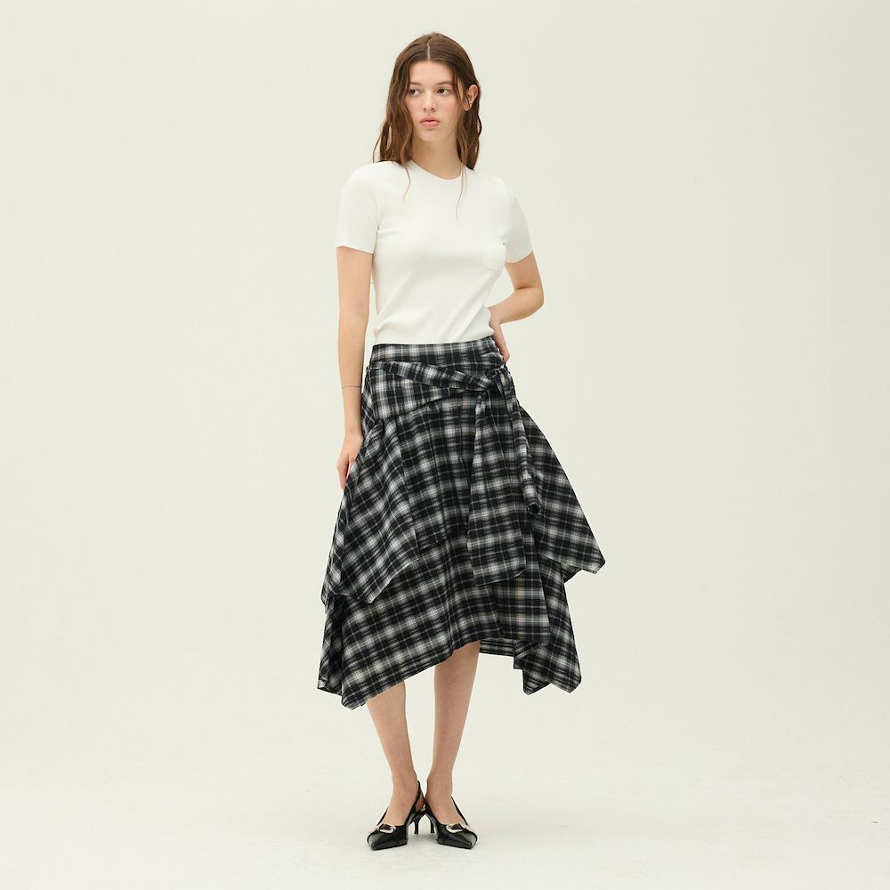 Ibiem Asymmetrical Check Pattern Skirt Emq4Wsk070