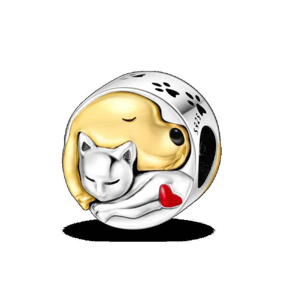 925 Silver Golden Charm Crown Family Tree Safety Chain Hollow Beads for Women DIY Bracelets Jewelry