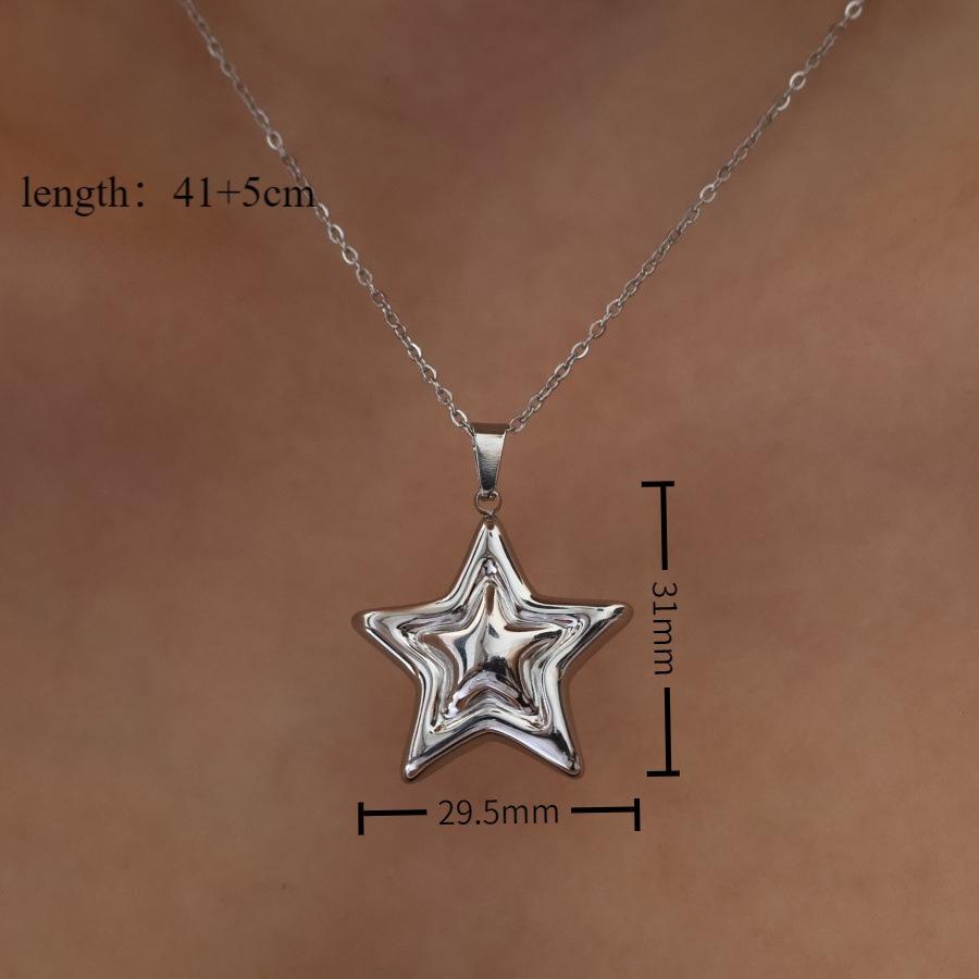 

Fashionable 18K Gold Plated Stainless Steel Necklace Jewelry Waterproof Star Ring With Necklace for Weddings