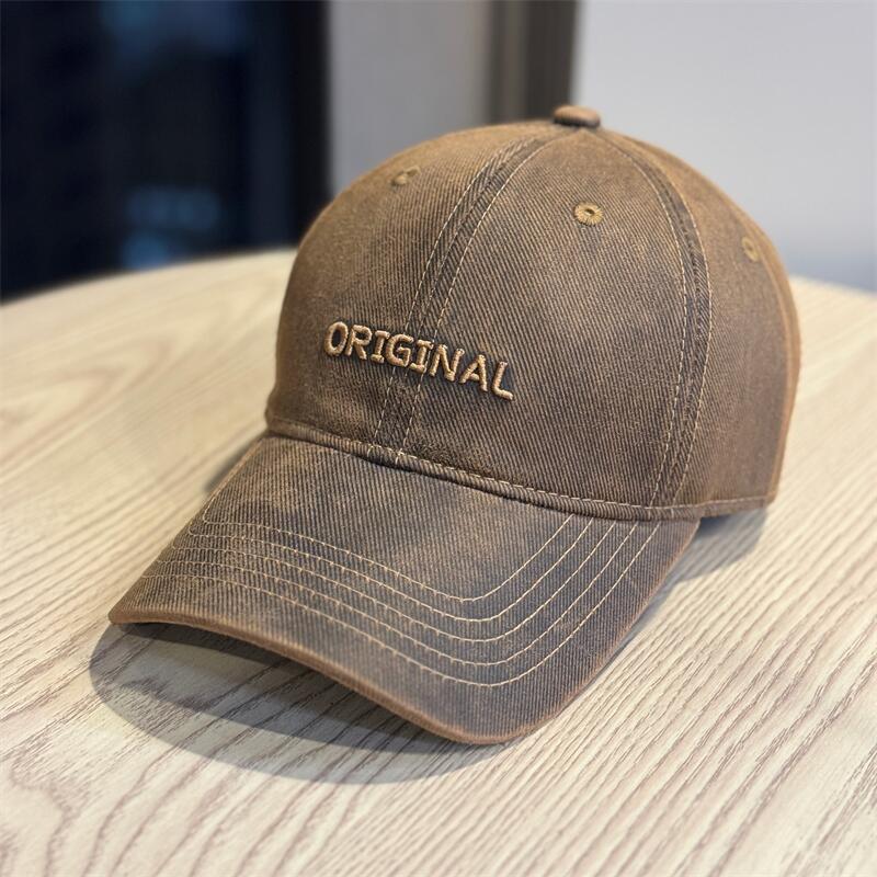 High-quality New Retro Washed Old Cap Women's Versatile Enlarged Wide Brim Showing Face Small Baseball Hat Men