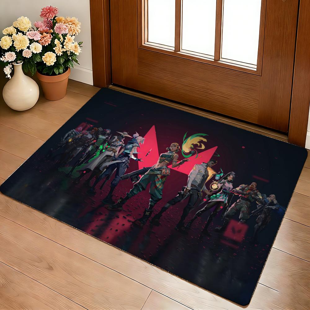 Game V-ValorantS Cool Floor Mat Cozy Flannel Soft Thick Non-Slip Mat For Living Room Bedroom Kitchen Decor Rugs