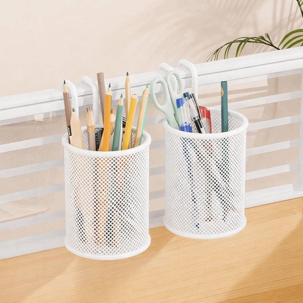 Wall Mounted Metal Hanging Basket Space Saving Stationery Storage Box Wire Organizer Office