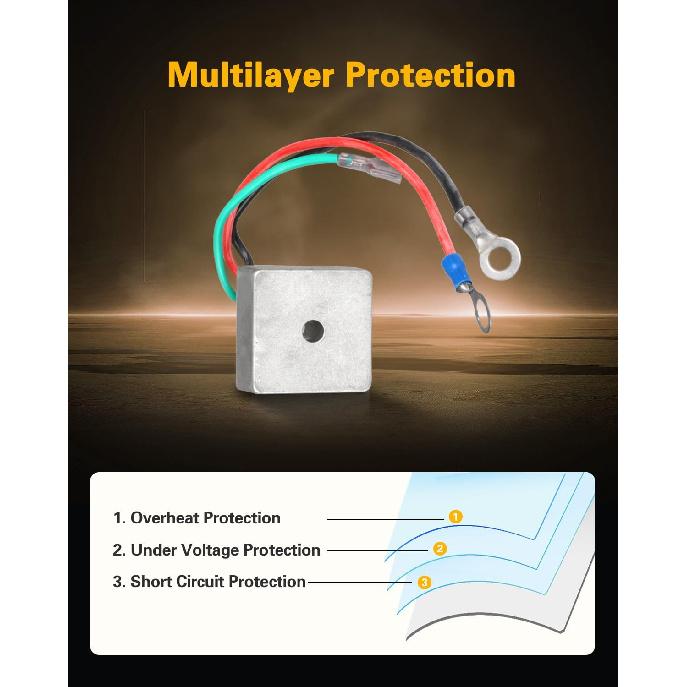 OCPTY Voltage Regulator Rectifier Fits 2014 EZ Go Terrain 1500 2014 EZ Go Terrain 250 2014 EZ Go TXT 27739-G01 2014 EZ Go RXV
