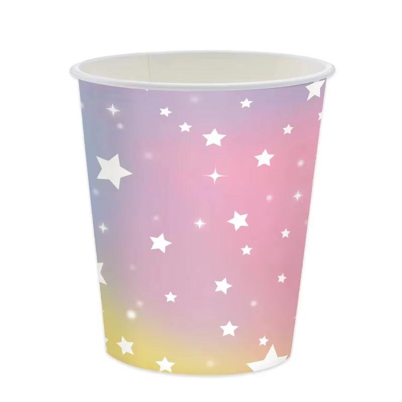 Rainbow Party Supplies Macarons Stars Pink Birthday Napkin Plate Cup Balloon For Girls Wedding Pastel Birthday Party Decor
