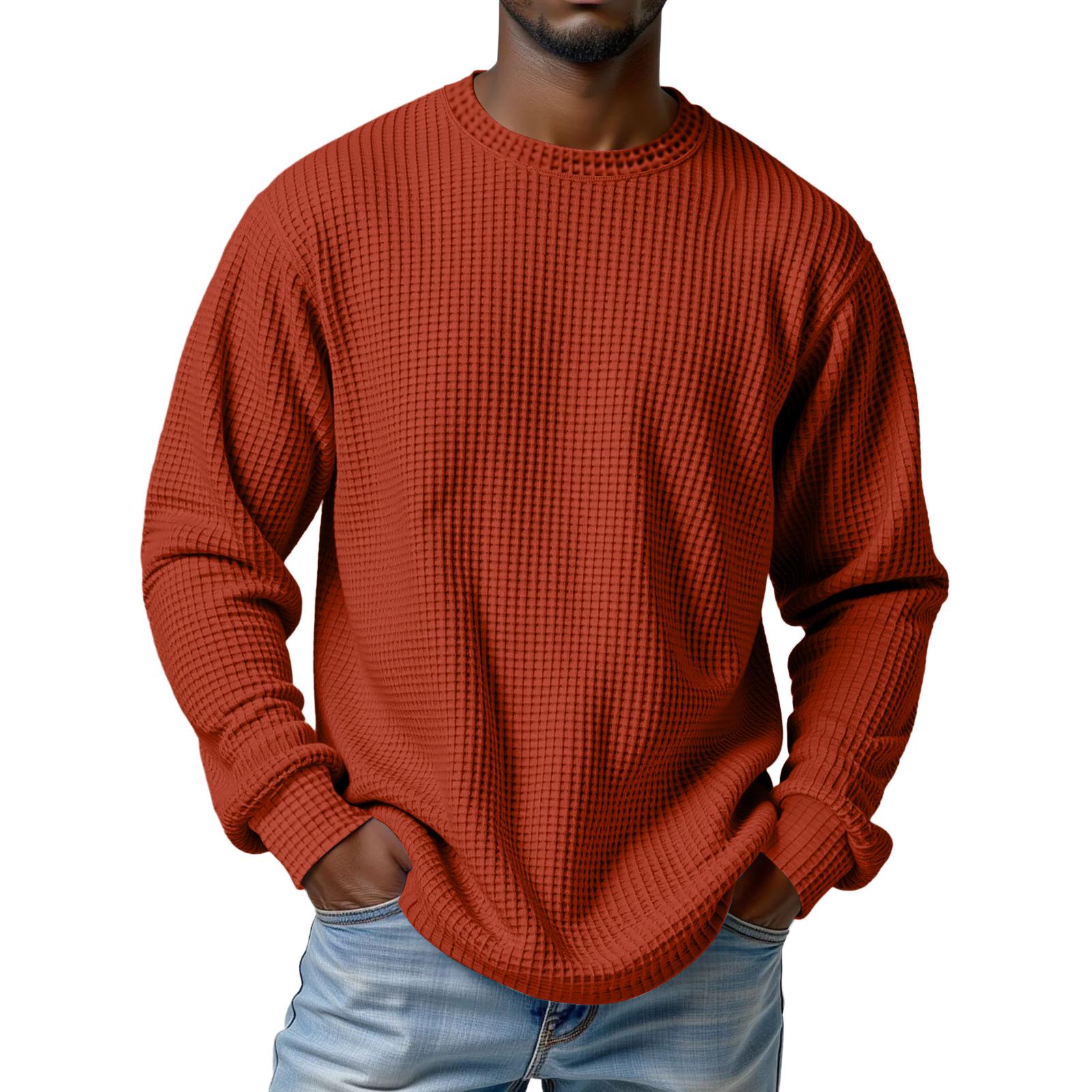 

Men s Knit Casual Collar Pullover - Long Sleeve Daily Wear XL