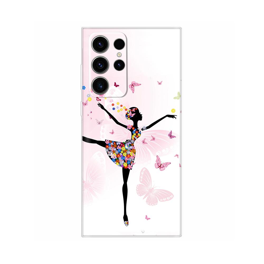 For Samsung S23 Ultra Funda Cute Cartoon Slim Clear Soft TPU Back Phone Cover For Samsung Galaxy S23 Plus S23 S 23 Bumper Cases