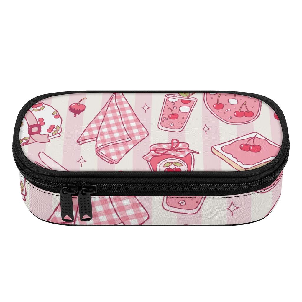 Pencil Case Smooth Zipper Large Storage Space 300D Polyester with Main Compartment Mesh Pocket and Pen Slots for Daily School Use