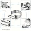 34 PCS Stainless Steel Hose Clamp Set, Worm Gear Adjustable Range 1/4" - 1-1/8" (6-29mm), Durable Metal Clamps for Industrial Applications