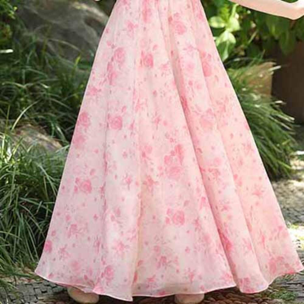 Loose Girls Chiffon Floral Dress Teenagers Children Princess Dress Summer Kids Dresses  Students