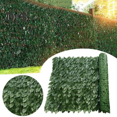 Simulationszaun, Sichtschutz für den Garten, 300 x 50 cm, künstliches Efeu-Spalier, Wandverkleidung, Windschutzzaun, Dekoration für den Innen- und Außenbereich