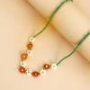 Korean Sweet Cool Flower Charm Beaded Pendant Necklace for Women Girls Fashion