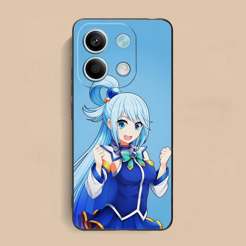 Konosuba Aqua Matte TPU Mobile Phone Case for Xiaomi Redmi 15 14 13 12 A5 3 2 1 C Plus 4G 5G Colorful Printing Cover